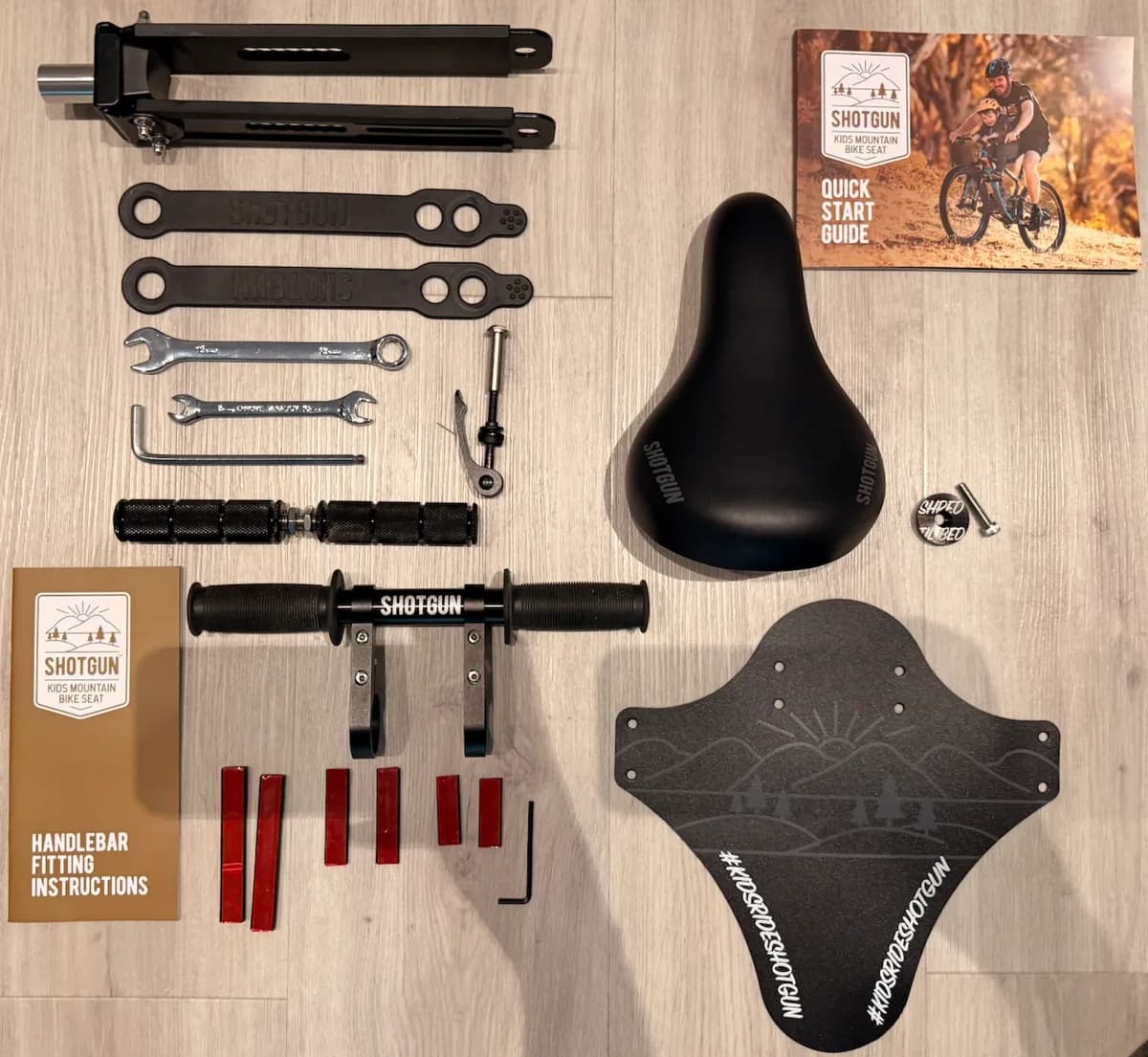 Kids Ride Shotgun combo (istuin + tanko)