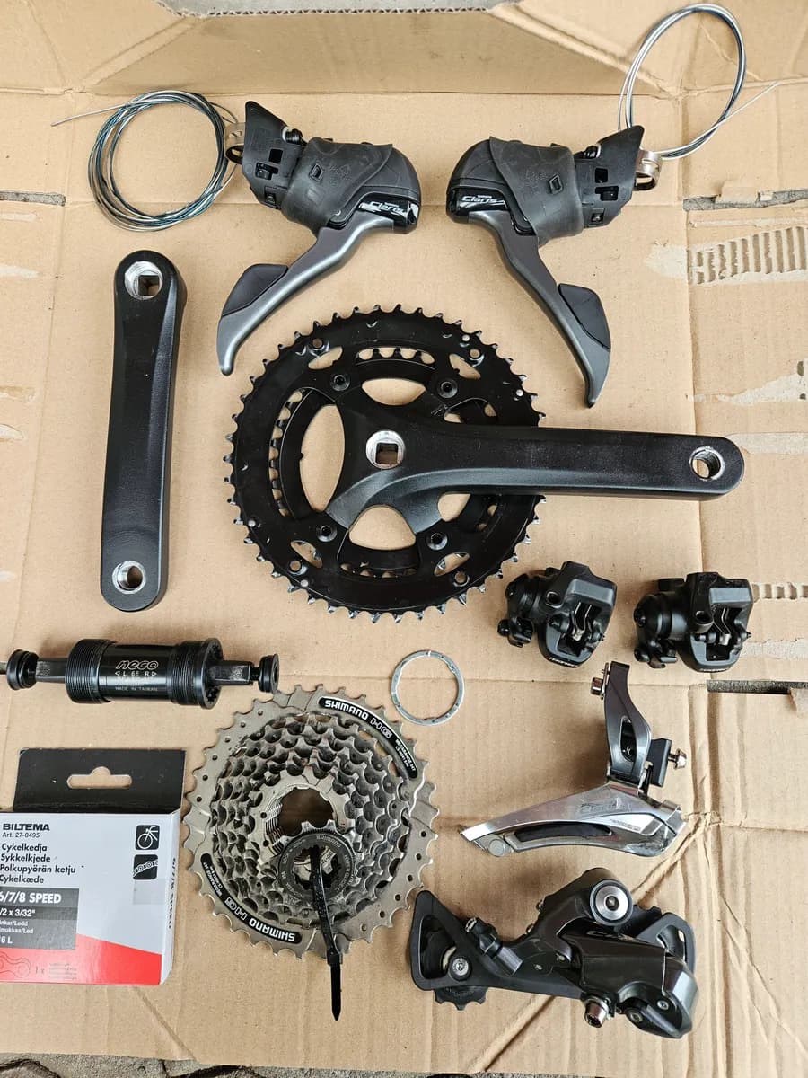 Shimano Claris 2x8 + Tektro osasarja